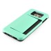 Impact Resistant Wallet Case Card Slot Shell Shockproof Hard TPU And PC Back Cover For Samsung Galaxy S6 Edge Plus - Green