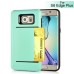 Impact Resistant Wallet Case Card Slot Shell Shockproof Hard TPU And PC Back Cover For Samsung Galaxy S6 Edge Plus - Green