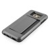 Impact Resistant Wallet Case Card Slot Shell Shockproof Hard TPU And PC Back Cover For Samsung Galaxy S6 Edge Plus - Grey