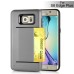 Impact Resistant Wallet Case Card Slot Shell Shockproof Hard TPU And PC Back Cover For Samsung Galaxy S6 Edge Plus - Grey