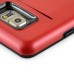 Impact Resistant Wallet Case Card Slot Shell Shockproof Hard TPU And PC Back Cover For Samsung Galaxy S6 Edge Plus - Red