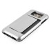 Impact Resistant Wallet Case Card Slot Shell Shockproof Hard TPU And PC Back Cover For Samsung Galaxy S6 Edge Plus - Silver