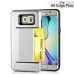 Impact Resistant Wallet Case Card Slot Shell Shockproof Hard TPU And PC Back Cover For Samsung Galaxy S6 Edge Plus - Silver