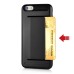 Impact Resistant Wallet Case Card Slot Shell Shockproof Hard TPU And PC Back Cover For iPhone 5 / 5s - Black