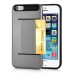 Impact Resistant Wallet Case Card Slot Shell Shockproof Hard TPU And PC Back Cover For iPhone 5 / 5s - Grey