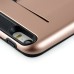 Impact Resistant Wallet Case Card Slot Shell Shockproof Hard TPU And PC Back Cover For iPhone 5 / 5s - Rose Gold