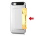 Impact Resistant Wallet Case Card Slot Shell Shockproof Hard TPU And PC Back Cover For iPhone 5 / 5s - Silver