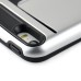 Impact Resistant Wallet Case Card Slot Shell Shockproof Hard TPU And PC Back Cover For iPhone 5 / 5s - Silver