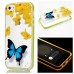 Incoming Call Flashing Hybrid TPU And PC Back Case Cover for iPhone 6 / 6s - Blue butterfly And Yellow flowers