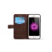 Italian PU Leather Floral Print Magnetic Stand Leather Case with Card Slot for iPhone 7 - Brown