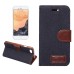 Jean Cloth Design Magnetic Stand Flip Leather Case for iPhone 7 - Black