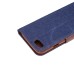 Jean Cloth Design Magnetic Stand Flip Leather Case for iPhone 7 - Dark Blue