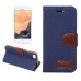 Jean Cloth Design Magnetic Stand Flip Leather Case for iPhone 7 - Dark Blue