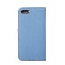 Jean Cloth Design Magnetic Stand Flip Leather Case for iPhone 7 - Light Blue