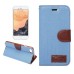 Jean Cloth Design Magnetic Stand Flip Leather Case for iPhone 7 - Light Blue