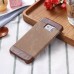 Jeans Cloth Splicing Leather Hard Back PC Shell Case Cover for Samsung Galaxy S6 Edge - Brown