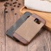 Jeans Cloth Splicing Leather Hard Back PC Shell Case Cover for Samsung Galaxy S6 Edge - Brown