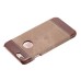 Jeans Cloth Splicing Leather Hard Back PC Shell Case Cover for iPhone 6/6s - Brown