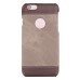 Jeans Cloth Splicing Leather Hard Back PC Shell Case Cover for iPhone 6/6s - Brown