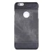 Jeans Cloth Splicing Leather Hard Back PC Shell Case Cover for iPhone 6/6s - Grey