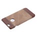 Jeans Cloth Splicing Leather Hard Back PC Shell Case Cover for iPhone 6/6s Plus - Brown