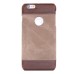 Jeans Cloth Splicing Leather Hard Back PC Shell Case Cover for iPhone 6/6s Plus - Brown