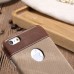 Jeans Cloth Splicing Leather Hard Back PC Shell Case Cover for iPhone 6/6s Plus - Brown