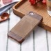 Jeans Cloth Splicing Leather Hard Back PC Shell Case Cover for iPhone SE/5s - Brown