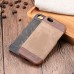 Jeans Cloth Splicing Leather Hard Back PC Shell Case Cover for iPhone SE/5s - Brown