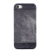 Jeans Cloth Splicing Leather Hard Back PC Shell Case Cover for iPhone SE/5s - Grey