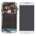 LCD Assembly Glass Digitizer Touchscreen + LCD Display Screen + Middle Frame + Home Button + Flex Cable Housing Replacement Part For Samsung Galaxy S4 I9505 - White