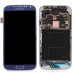 LCD Assembly Glass Digitizer Touchscreen + LCD Display Screen + Middle Frame Housing Replacement Part For Samsung Galaxy S4 i9500 - Sapphire Blue