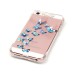 LED Flash Incoming Call Transparent Blue Colorful Butterflies TPU Blink Back Case Cover for iPhone SE / 5 / 5s