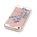 LED Flash Incoming Call Transparent Blue Colorful Butterflies TPU Blink Back Case Cover for iPhone SE / 5 / 5s