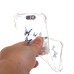 LED Flash Incoming Call Transparent Blue Colorful Butterflies TPU Blink Back Case Cover for iPhone SE / 5 / 5s