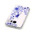 LED Flash Incoming Call Transparent Diamond Beautiful Blue Half Flower TPU Blink Back Case Cover for Samsung Galaxy S7 Edge