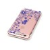 LED Flash Incoming Call Transparent Diamond Beautiful Blue Half Flower TPU Blink Back Case Cover for iPhone 6 / 6s