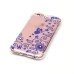 LED Flash Incoming Call Transparent Diamond Beautiful Blue Half Flower TPU Blink Back Case Cover for iPhone 6 / 6s Plus