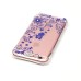 LED Flash Incoming Call Transparent Diamond Beautiful Blue Half Flower TPU Blink Back Case Cover for iPhone 6 / 6s Plus