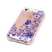 LED Flash Incoming Call Transparent Diamond Beautiful Blue Half Flower TPU Blink Back Case Cover for iPhone SE / 5 / 5s