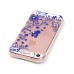 LED Flash Incoming Call Transparent Diamond Beautiful Blue Half Flower TPU Blink Back Case Cover for iPhone SE / 5 / 5s