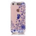 LED Flash Incoming Call Transparent Diamond Beautiful Blue Half Flower TPU Blink Back Case Cover for iPhone SE / 5 / 5s