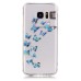 LED Flash Incoming Call Transparent Diamond Blue Colorful Butterflies TPU Blink Back Case Cover for Samsung Galaxy S7 Edge