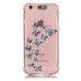 LED Flash Incoming Call Transparent Diamond Blue Colorful Butterflies TPU Blink Back Case Cover for iPhone 6 / 6s