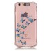 LED Flash Incoming Call Transparent Diamond Blue Colorful Butterflies TPU Blink Back Case Cover for iPhone 6 / 6s Plus