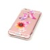 LED Flash Incoming Call Transparent Diamond Flower And Butterflies TPU Blink Back Case Cover for iPhone 6 / 6s