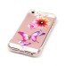 LED Flash Incoming Call Transparent Diamond Flower And Butterfly TPU Blink Back Case Cover for iPhone SE / 5 / 5s