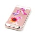 LED Flash Incoming Call Transparent Diamond Flower And Butterfly TPU Blink Back Case Cover for iPhone SE / 5 / 5s