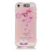 LED Flash Incoming Call Transparent Diamond Flower Heart TPU Blink Back Case Cover for iPhone SE / 5 / 5s