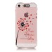 LED Flash Incoming Call Transparent Diamond Heart Dandelion TPU Blink Back Case Cover for iPhone SE / 5 / 5s